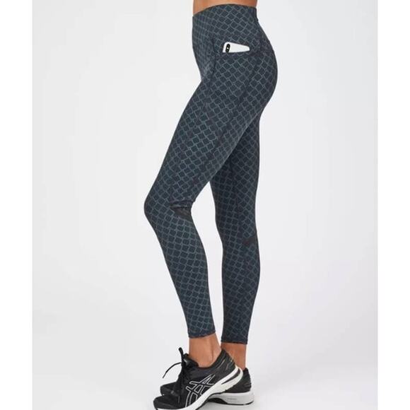 Sweaty Betty Zero Gravity Leggings Blue Diamond Print Womens Large Sportswear - Picture 1 of 6
